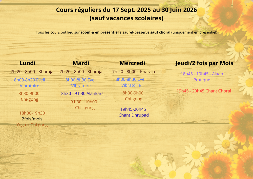 cours hebdomadaire yoga du son en ligne
